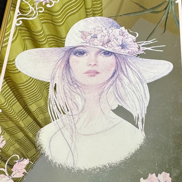 Vintage 80s mirror, Lady with hat, framed,  bedroom wall decor - Picture 2 of 4